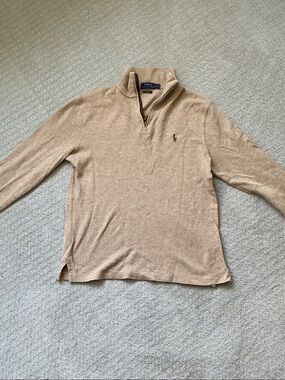 Polo by Ralph Lauren Men’s Tan Quarter-Zip Sweater